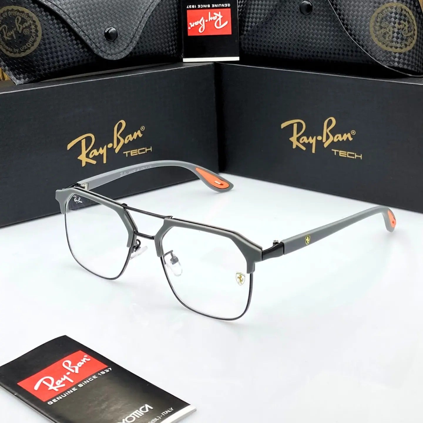 Ray Ban Fancy Grey Clear Eyewear For Daily Causal Evergreen UV Protected For Unisex.