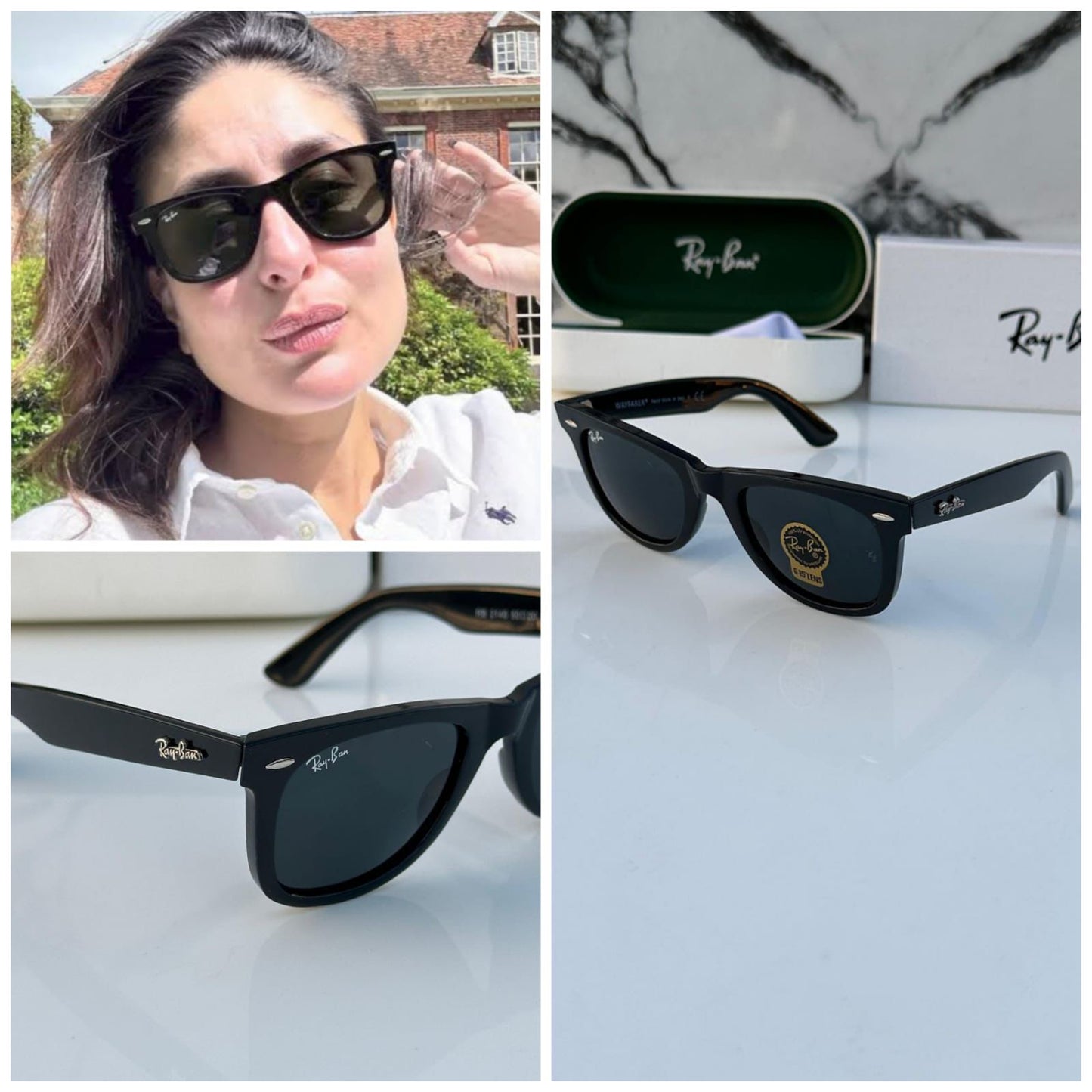 Ray Ban Black Wayfarer Eyewear For Daily Causal Evergreen UV Protected For Unisex.