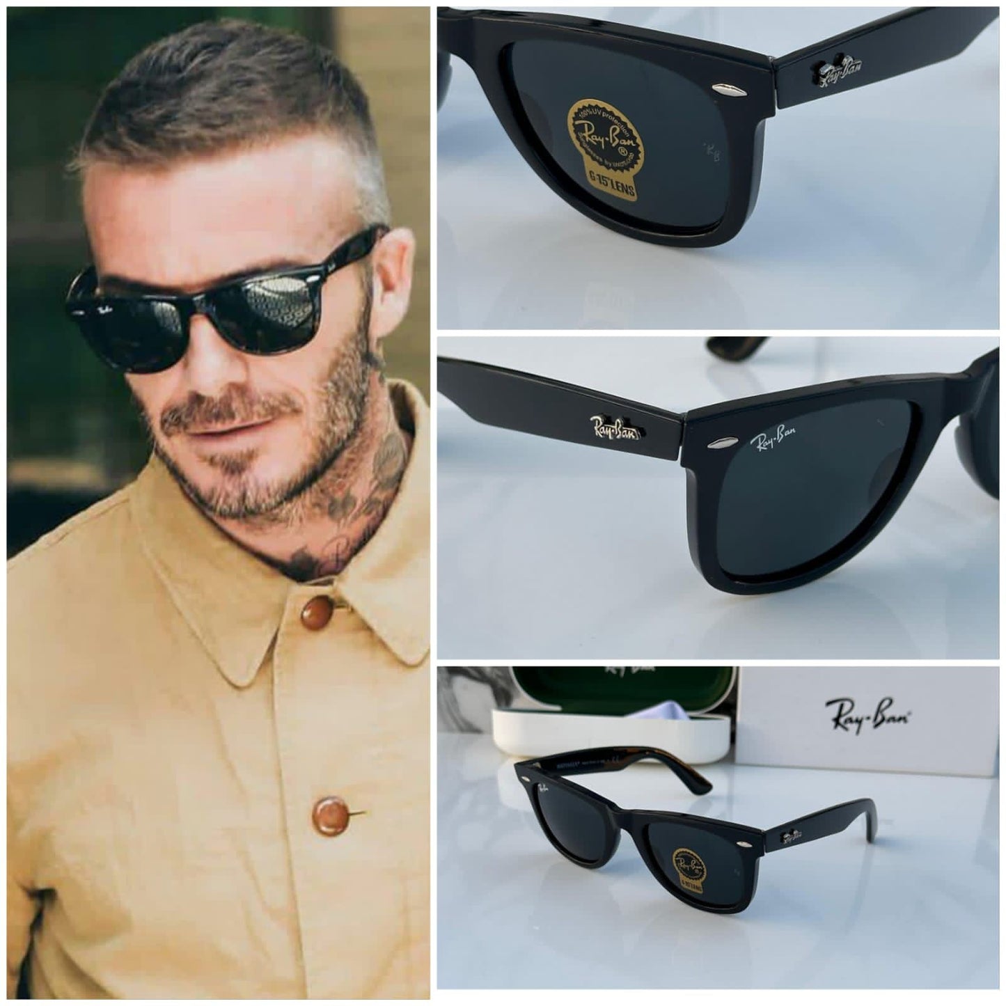 Ray Ban Black Wayfarer Eyewear For Daily Causal Evergreen UV Protected For Unisex.