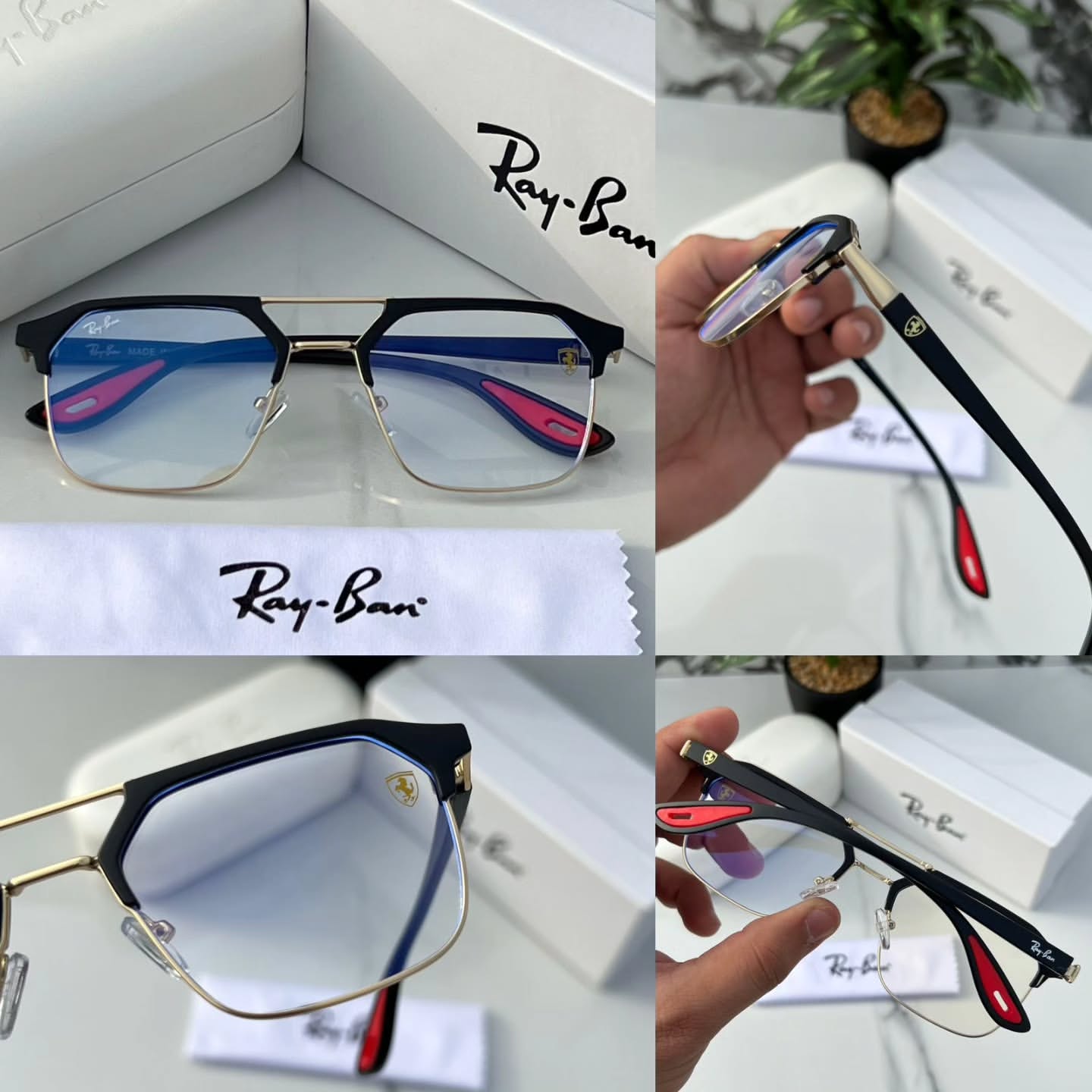 Ray Ban Gold Frame For Daily Causal Evergreen UV Protected For Unisex