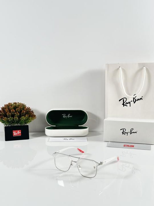 Ray Ban Fancy White Clear Eyewear For Daily Causal Evergreen UV Protected For Unisex.