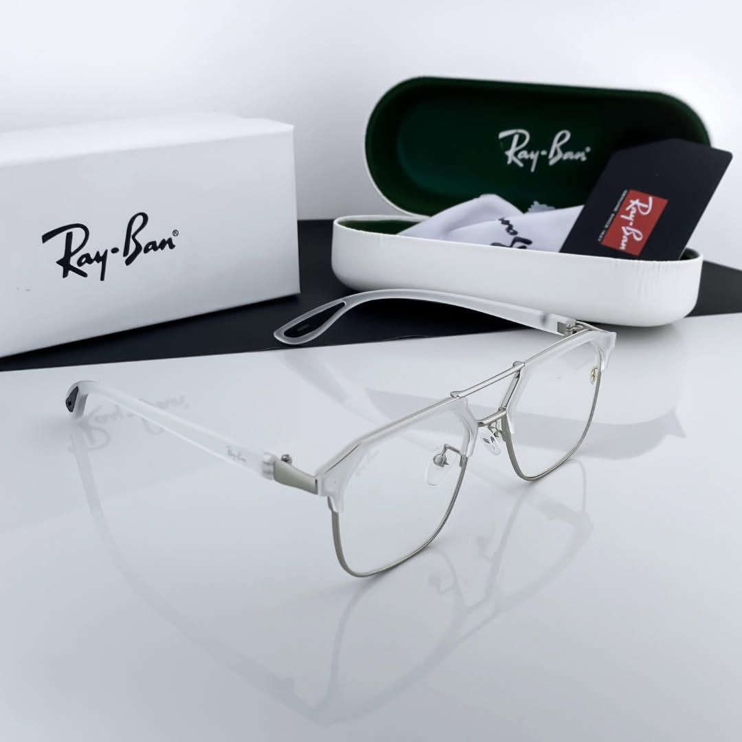 Ray Ban Fancy White Clear Eyewear For Daily Causal Evergreen UV Protected For Unisex.