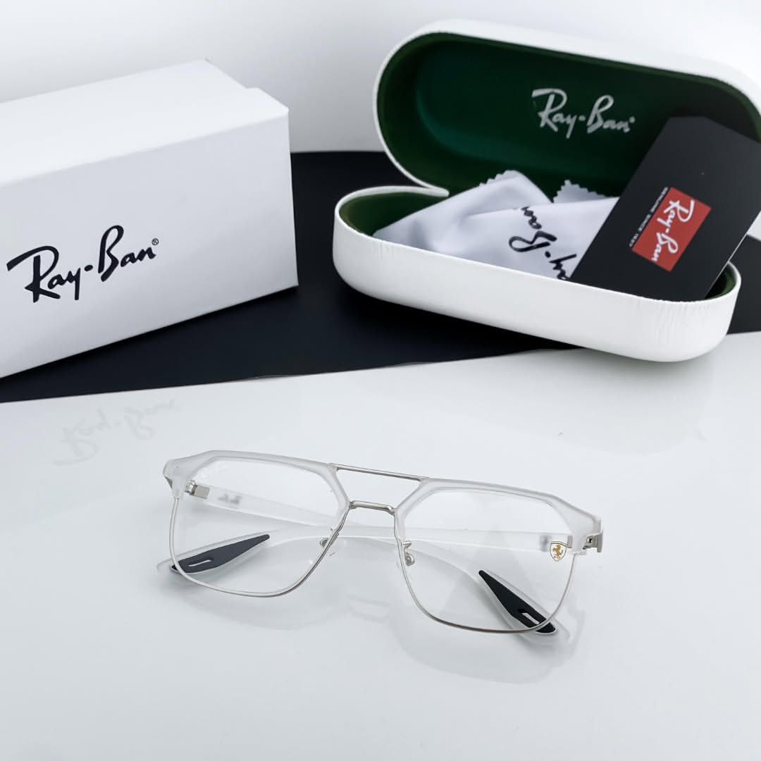 Ray Ban Fancy White Clear Eyewear For Daily Causal Evergreen UV Protected For Unisex.