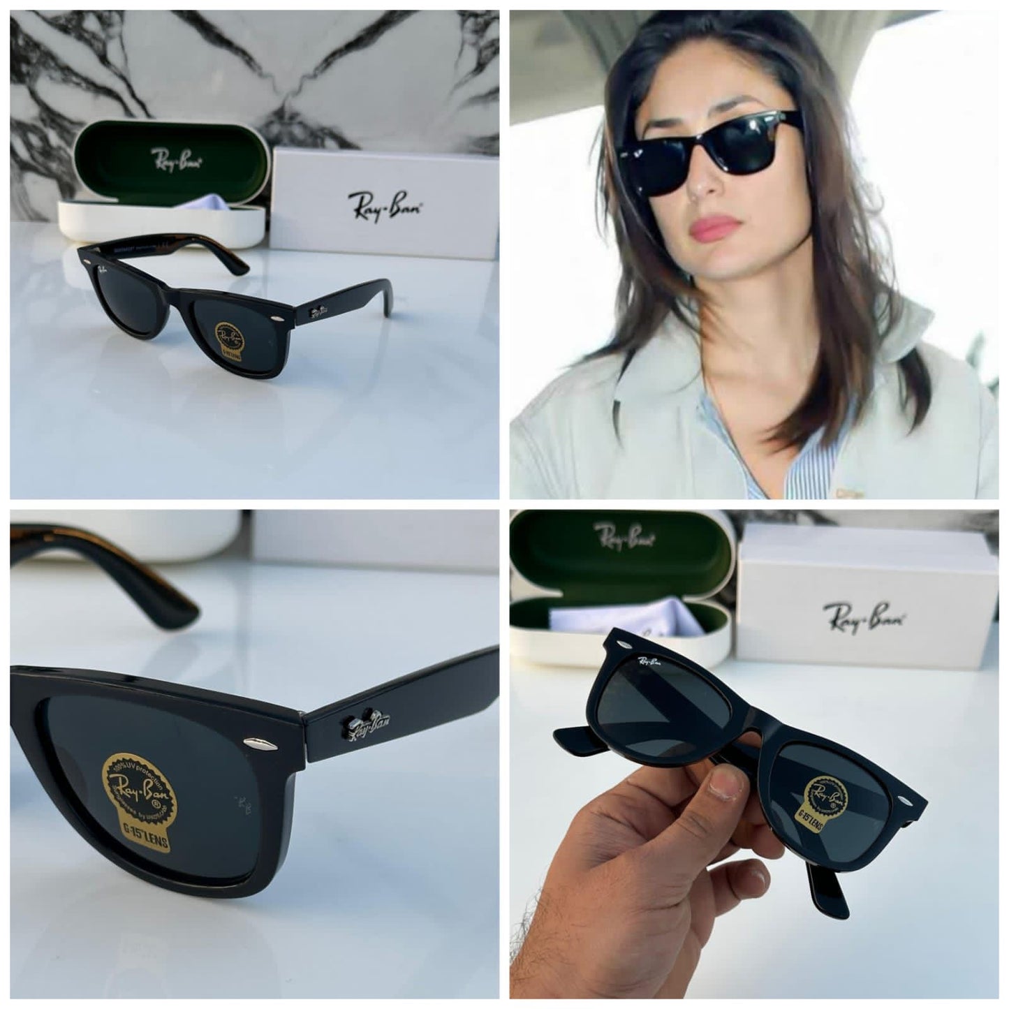 Ray Ban Black Wayfarer Eyewear For Daily Causal Evergreen UV Protected For Unisex.