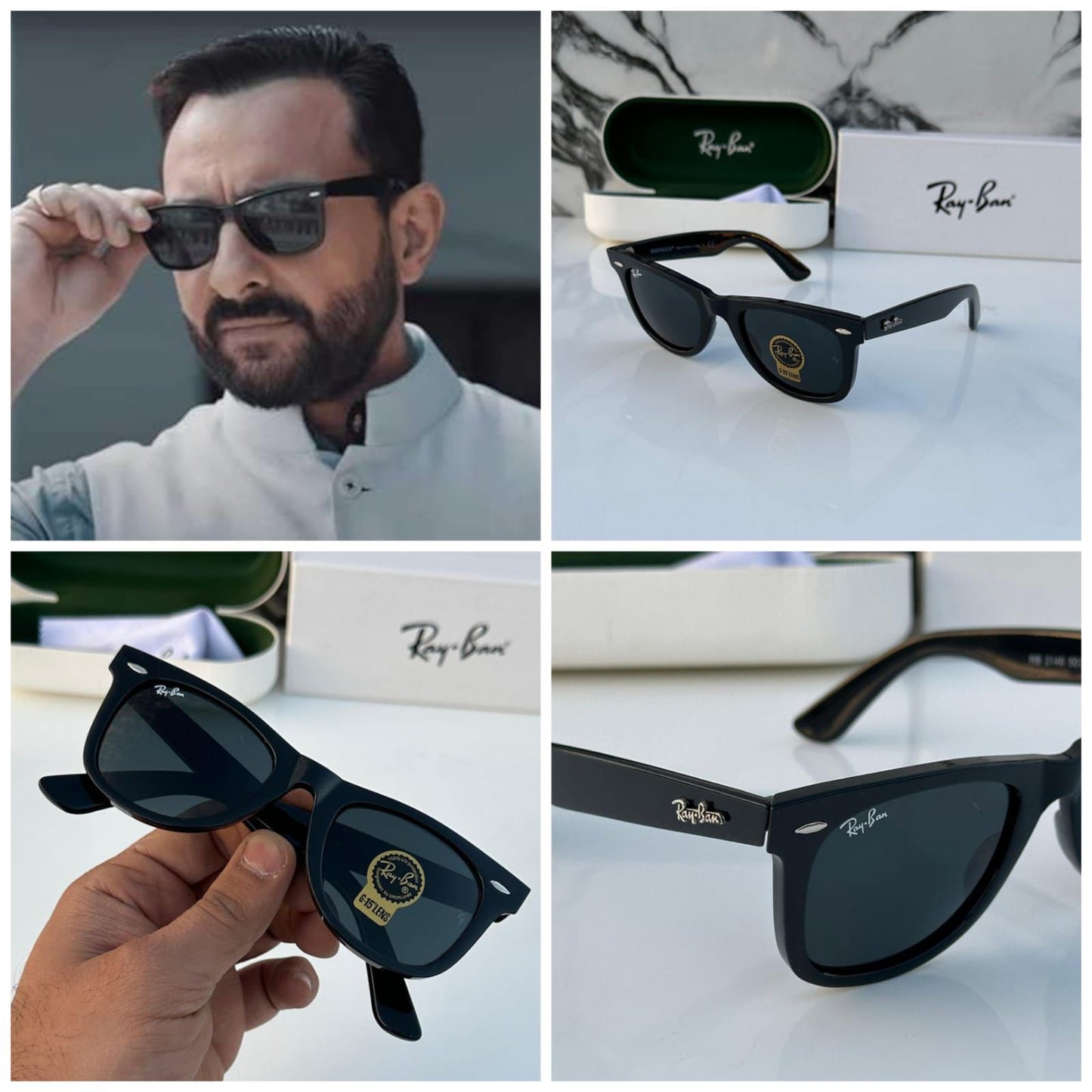 Ray Ban Black Wayfarer Eyewear For Daily Causal Evergreen UV Protected For Unisex.