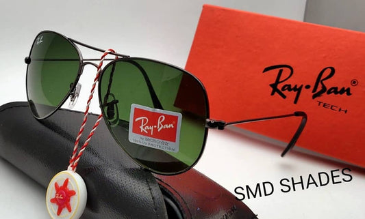 RAY-BAN Green & Black 3026 Aviator Metal FrameTrendy Hot Favourite Wintage Sunglass For Unisex.