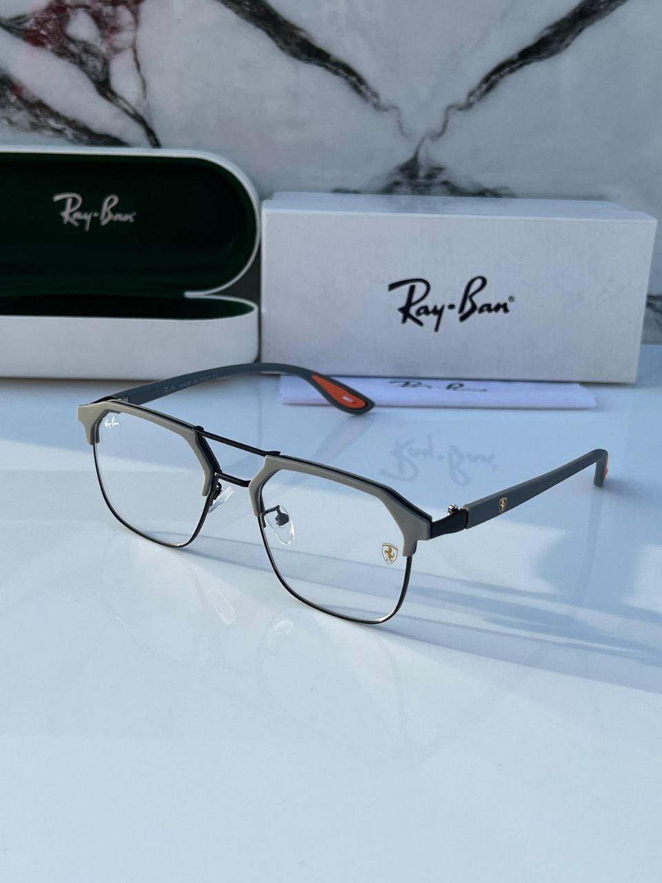 Ray Ban Fancy Grey Clear Eyewear For Daily Causal Evergreen UV Protected For Unisex.