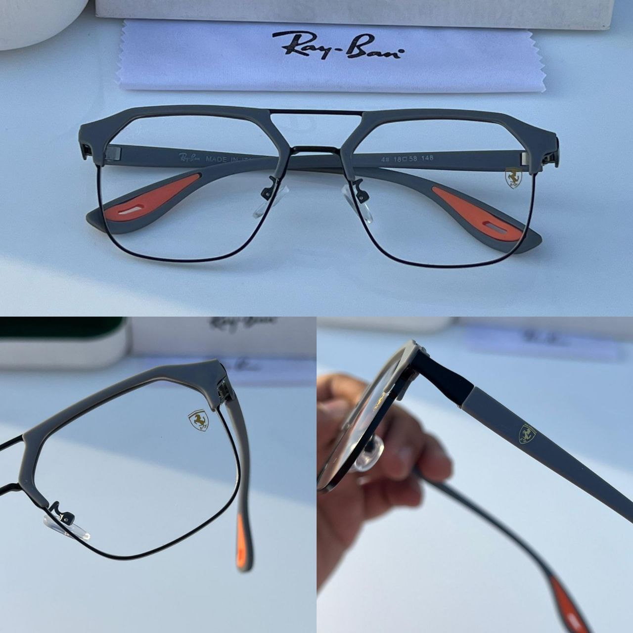 Ray Ban Fancy Grey Clear Eyewear For Daily Causal Evergreen UV Protected For Unisex.