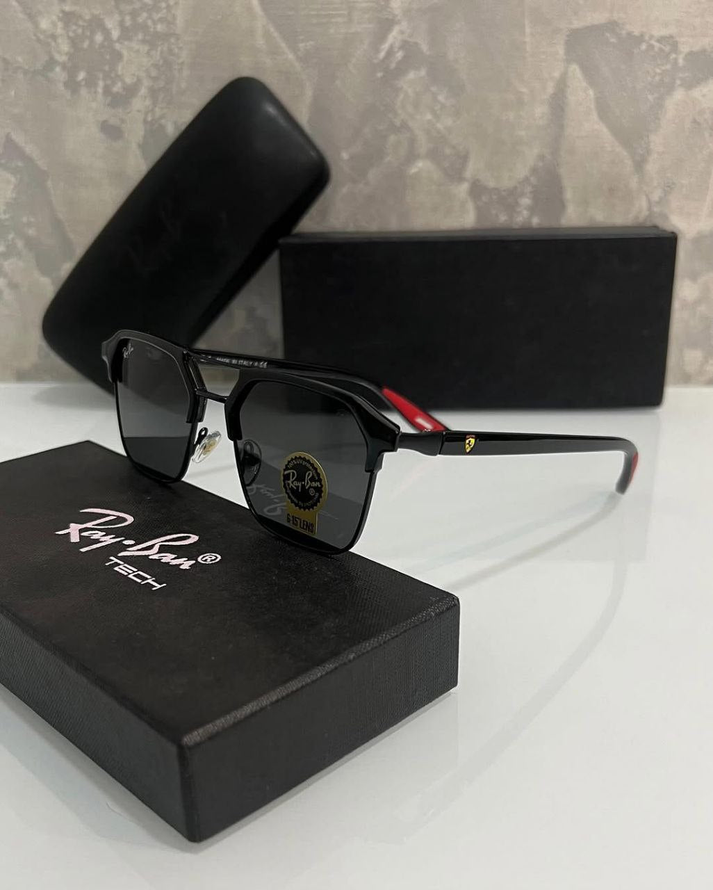 Ray Ban Fancy Black Sunglasses For Daily Causal Evergreen UV Protected For Unisex