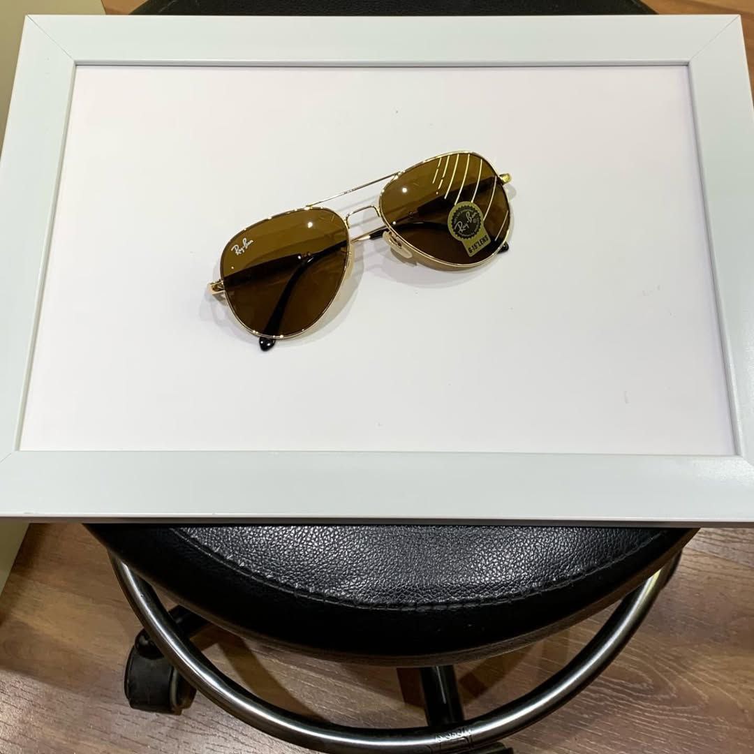 RAY-BAN Brown & Gold ( 3517 ) New 26-mm Men's Sunglasses.