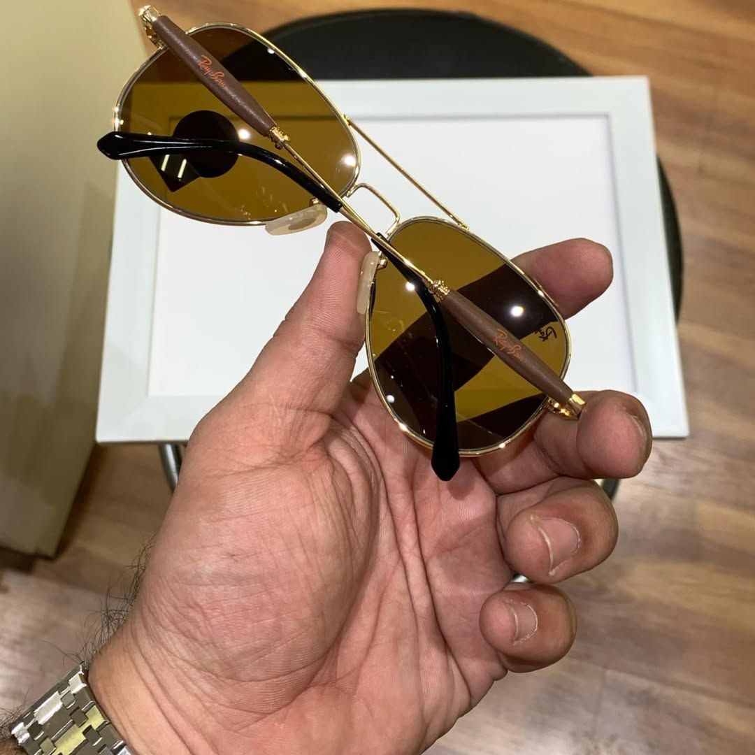 RAY-BAN Brown & Gold ( 3517 ) New 26-mm Men's Sunglasses.