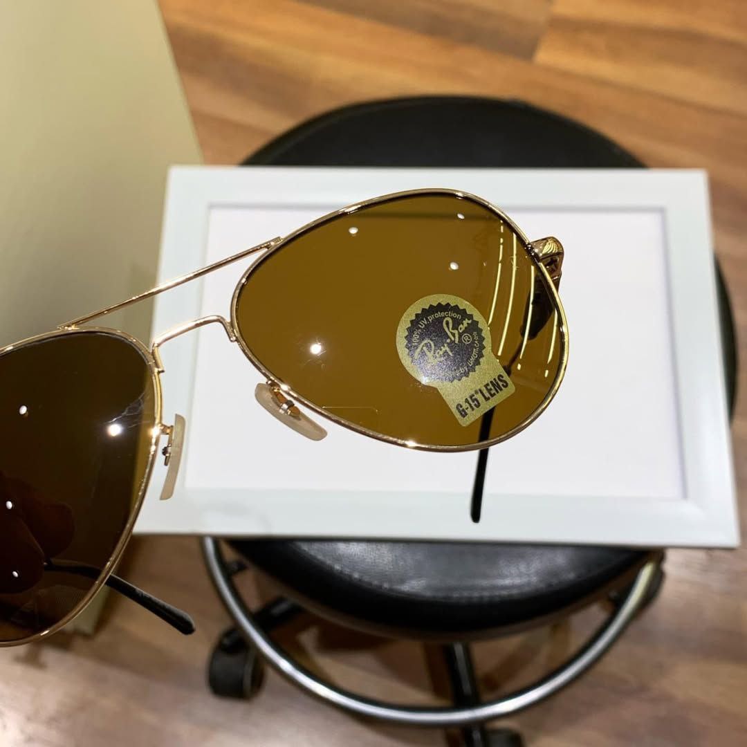 RAY-BAN Brown & Gold ( 3517 ) New 26-mm Men's Sunglasses.