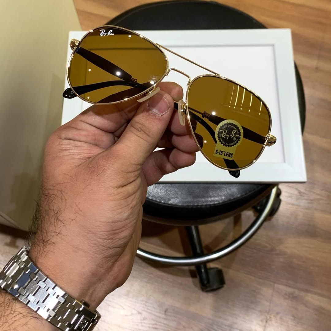 RAY-BAN Brown & Gold ( 3517 ) New 26-mm Men's Sunglasses.