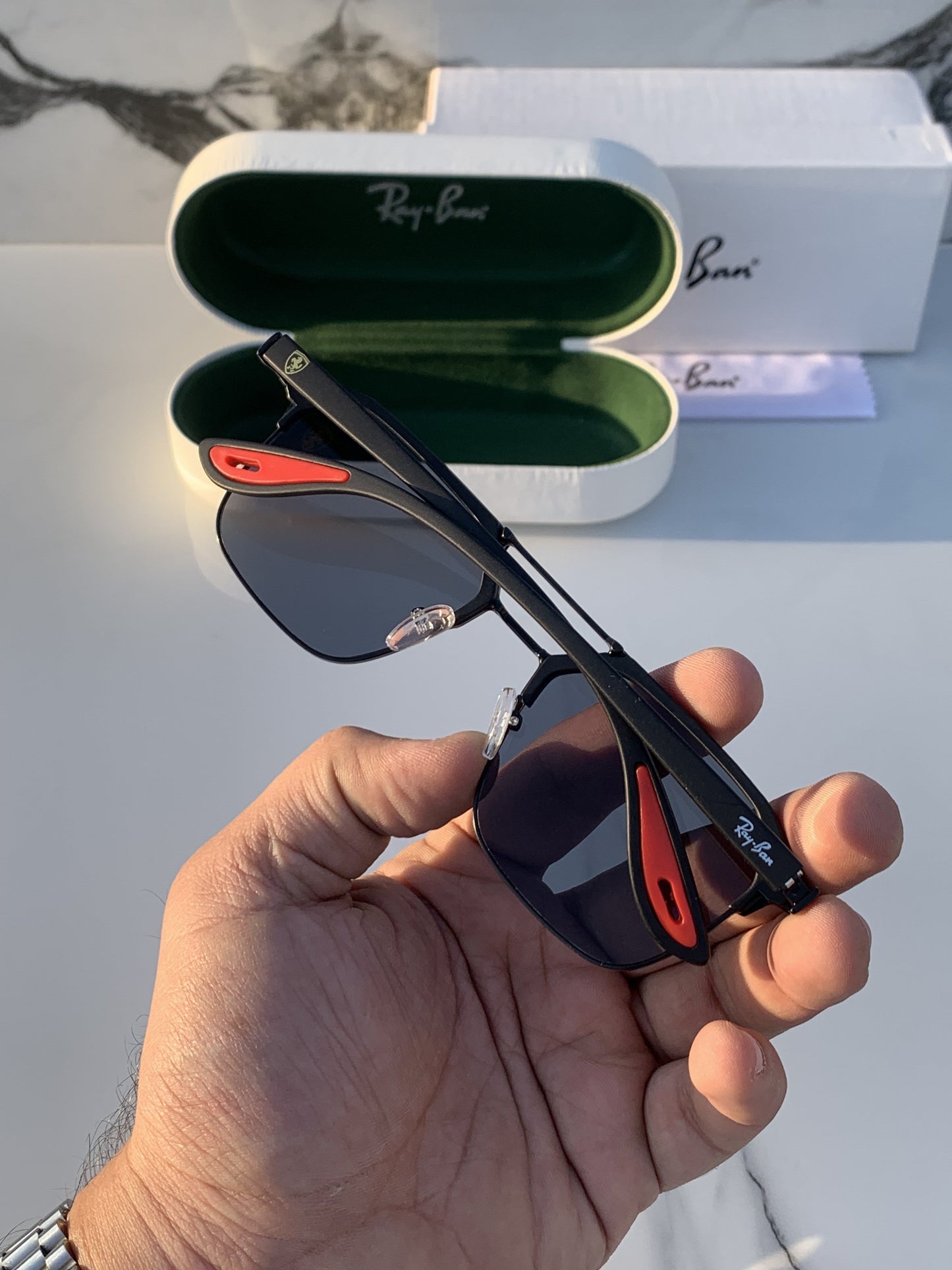 Ray Ban Premium Black Shine Sunglasses For Men Woman