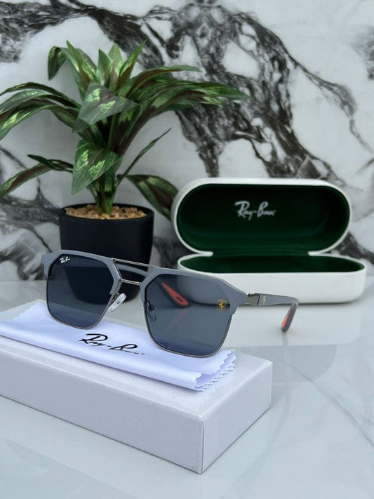 Ray Ban Grey Black Stylish Sunglasses For Man Woman